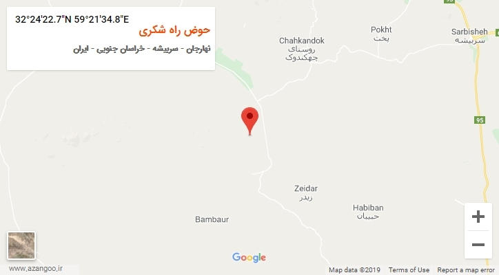 روستای حوض راه شکری بر روی نقشه