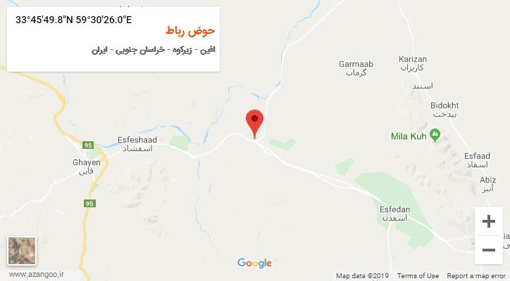 روستای حوض رباط بر روی نقشه