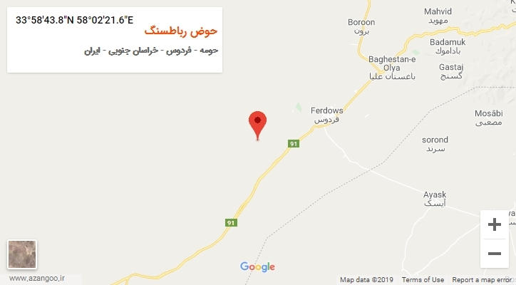 روستای حوض رباطسنگ بر روی نقشه