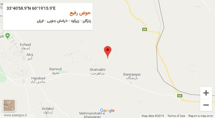 روستای حوض رفیع بر روی نقشه