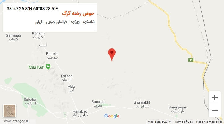 روستای حوض رخنه گرگ بر روی نقشه