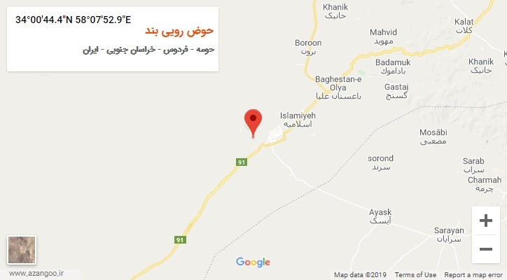 روستای حوض رویی بند بر روی نقشه