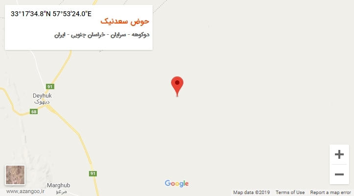 روستای حوض سعدنیک بر روی نقشه