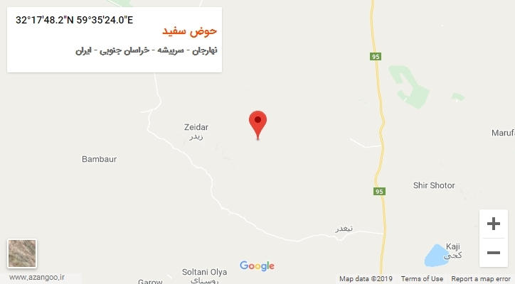 روستای حوض سفید بر روی نقشه