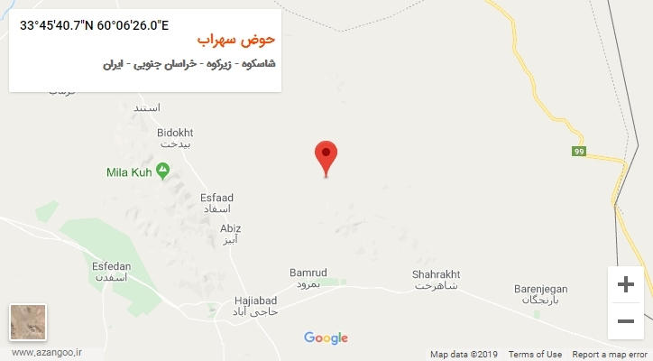 روستای حوض سهراب بر روی نقشه