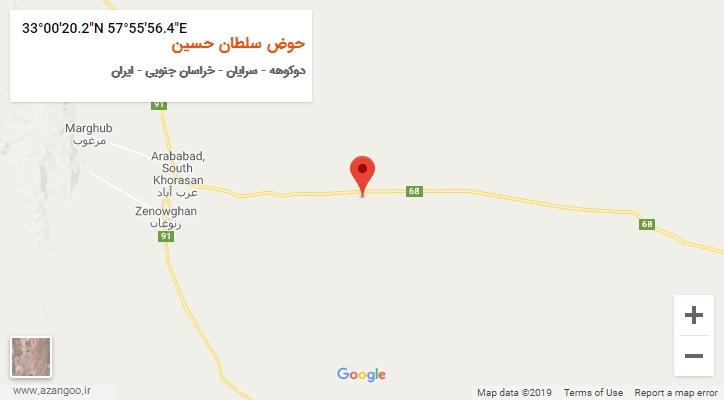 روستای حوض سلطان حسین بر روی نقشه