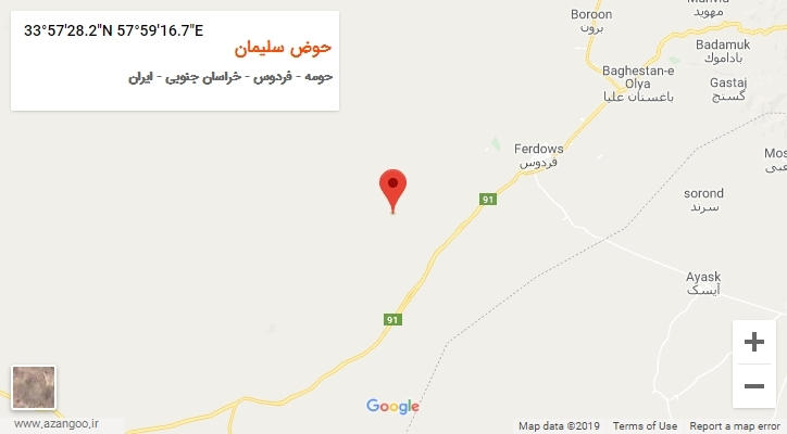 روستای حوض سلیمان بر روی نقشه
