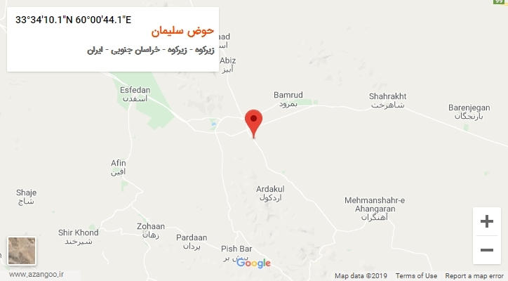 روستای حوض سلیمان بر روی نقشه