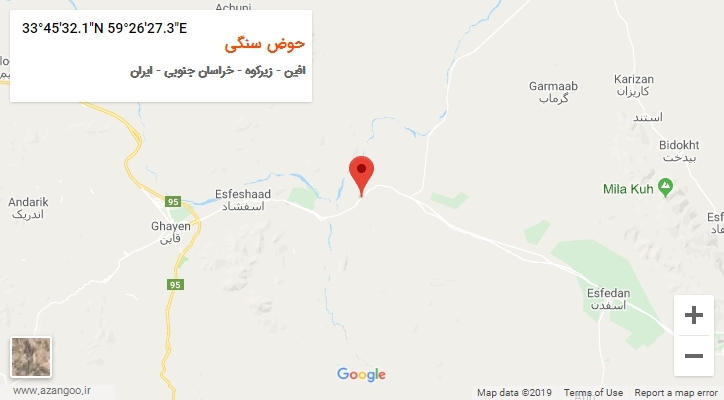 روستای حوض سنگی بر روی نقشه