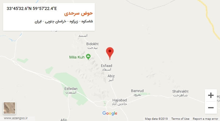 روستای حوض سرحدی بر روی نقشه