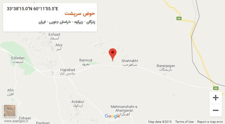 روستای حوض سرپشت بر روی نقشه