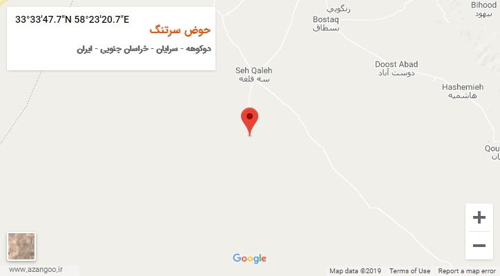روستای حوض سرتنگ بر روی نقشه