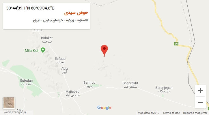 روستای حوض سیدی بر روی نقشه