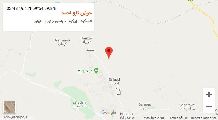 روستای حوض تاج احمد بر روی نقشه