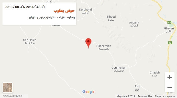 روستای حوض یعقوب بر روی نقشه