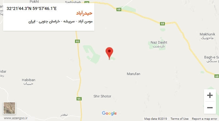 روستای حیدرآباد بر روی نقشه