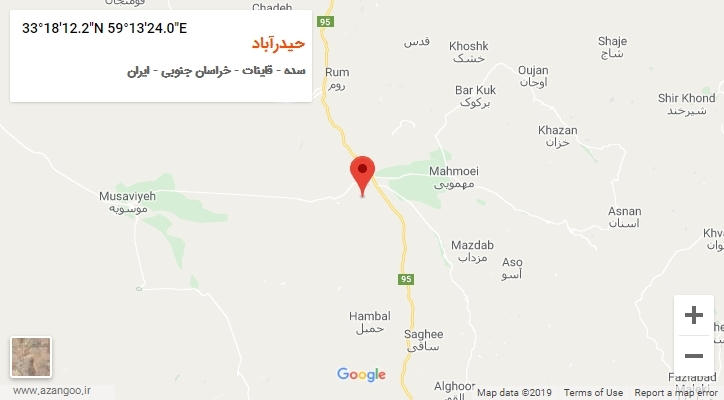 روستای حیدرآباد بر روی نقشه