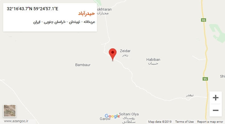 روستای حیدرآباد بر روی نقشه