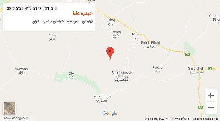 روستای حیدره علیا بر روی نقشه