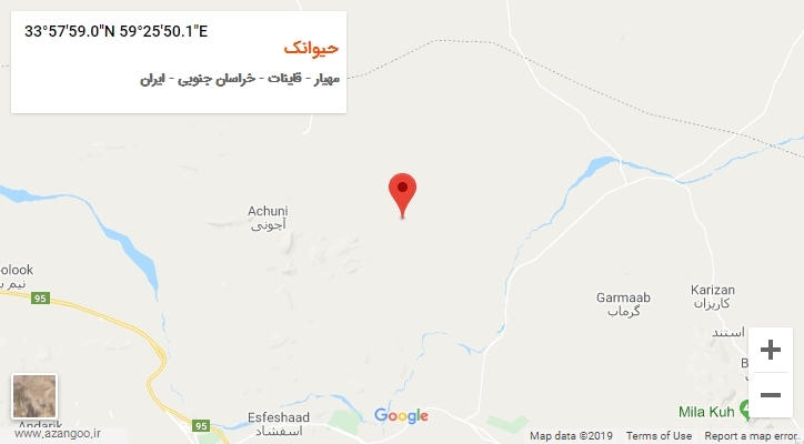 روستای حیوانک بر روی نقشه