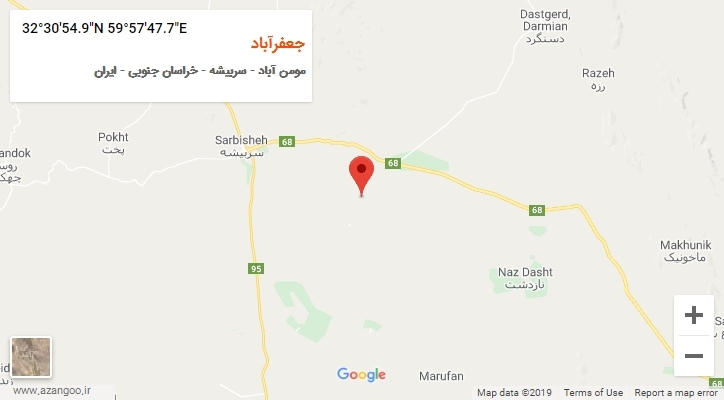 روستای جعفرآباد بر روی نقشه