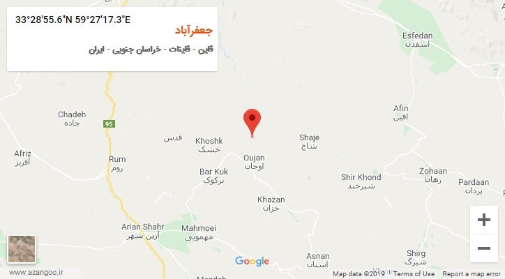 روستای جعفرآباد بر روی نقشه