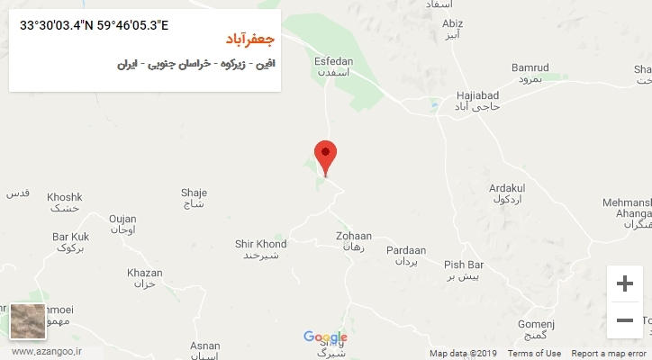 روستای جعفرآباد بر روی نقشه