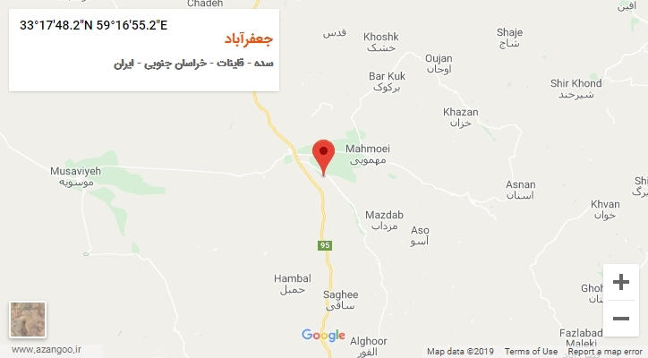 روستای جعفرآباد بر روی نقشه