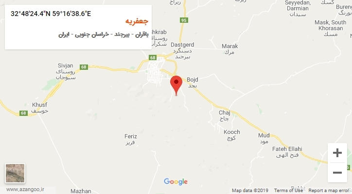 روستای جعفریه بر روی نقشه
