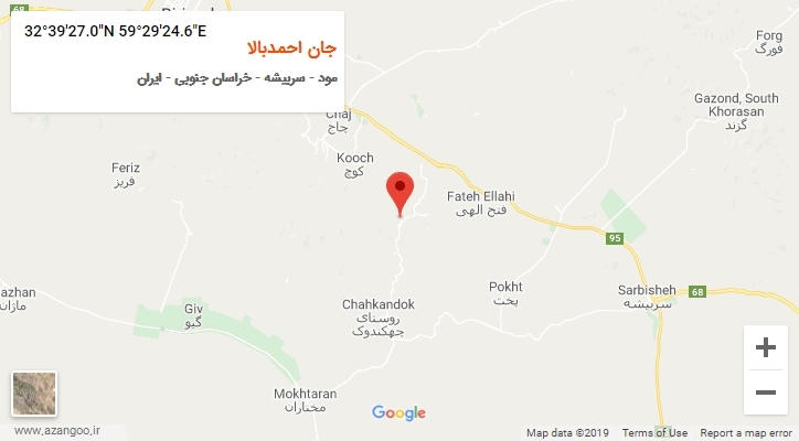 روستای جان احمدبالا بر روی نقشه