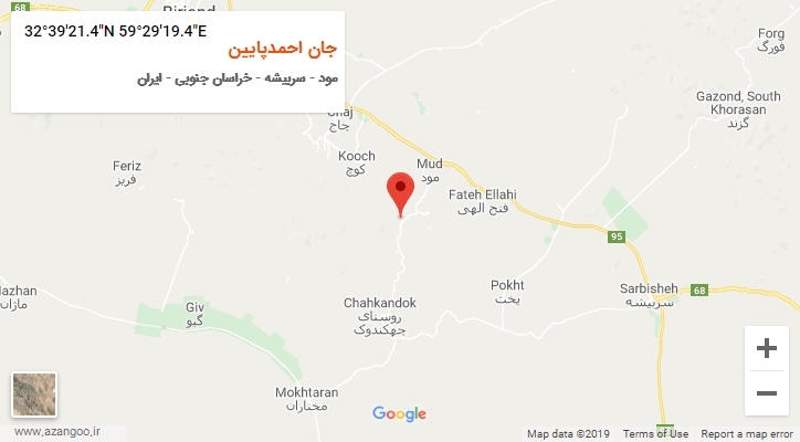 روستای جان احمدپایین بر روی نقشه