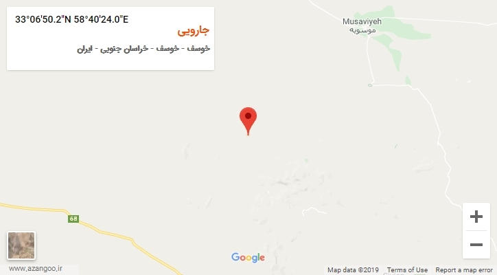 روستای جارویی بر روی نقشه