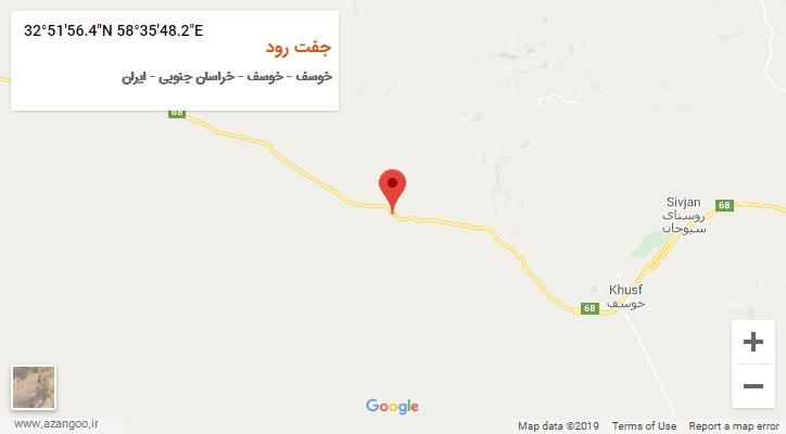 روستای جفت رود بر روی نقشه