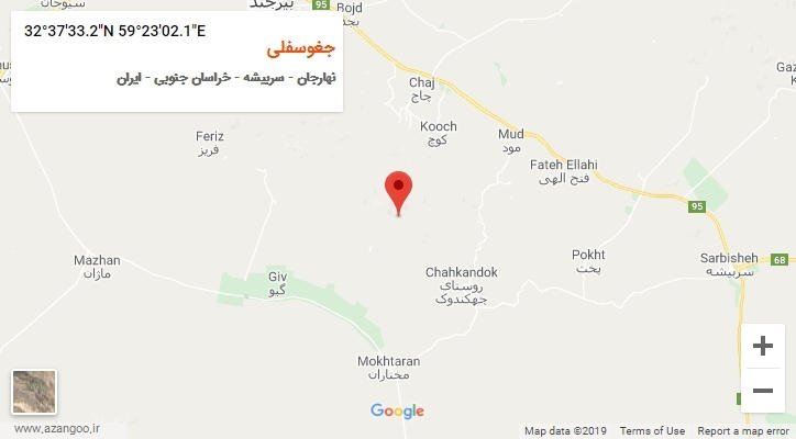 روستای جغوسفلی بر روی نقشه