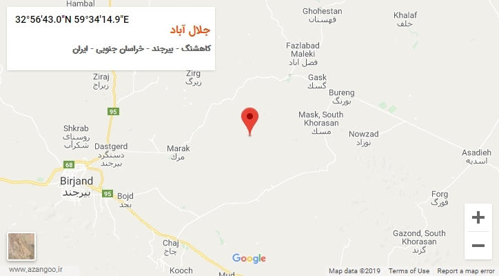 روستای جلال آباد بر روی نقشه