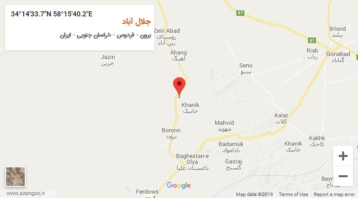 روستای جلال آباد بر روی نقشه