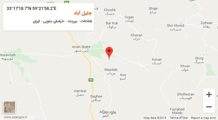 روستای جلیل آباد بر روی نقشه