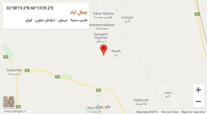 روستای جمال آباد بر روی نقشه