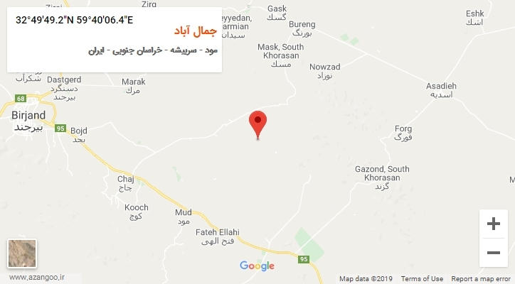 روستای جمال آباد بر روی نقشه