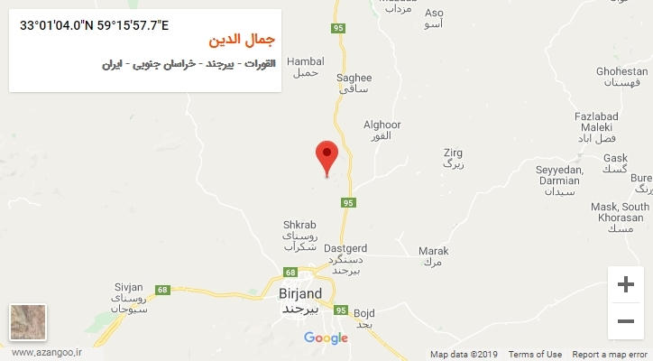 روستای جمال الدین بر روی نقشه