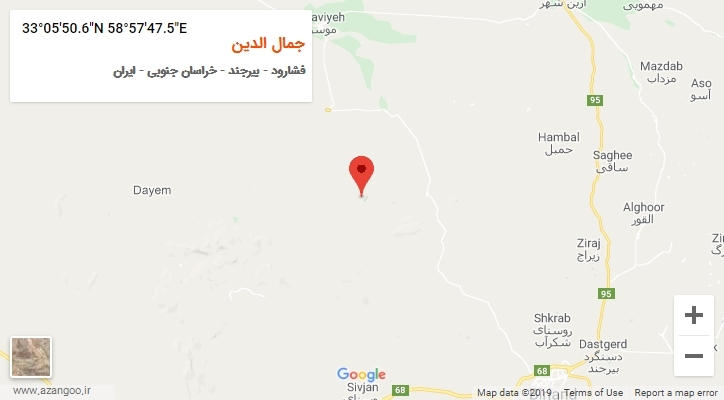 روستای جمال الدین بر روی نقشه