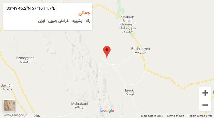روستای جمالی بر روی نقشه