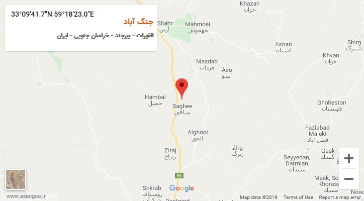 روستای جنگ آباد بر روی نقشه