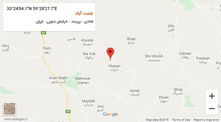 روستای جنت آباد بر روی نقشه