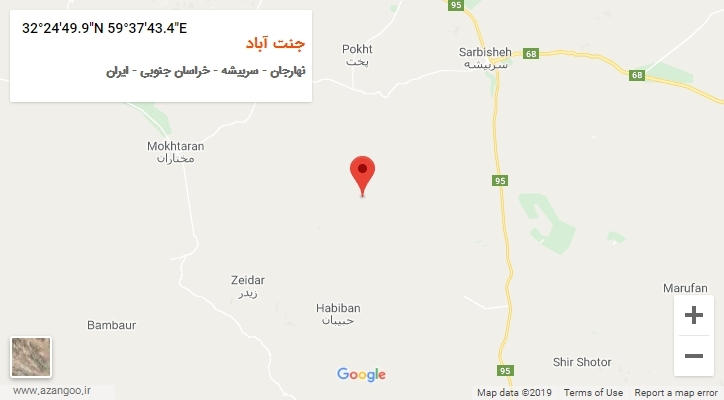 روستای جنت آباد بر روی نقشه