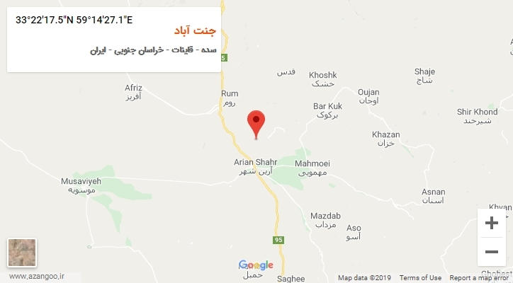 روستای جنت آباد بر روی نقشه