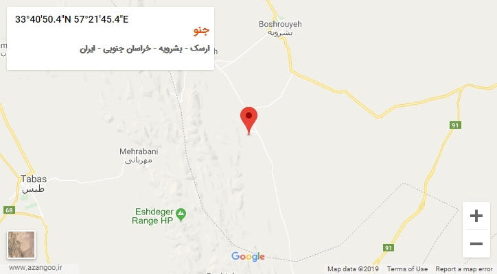روستای جنو بر روی نقشه