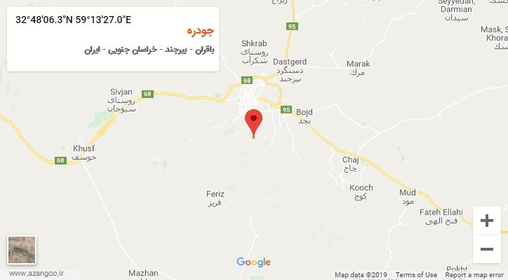 روستای جودره بر روی نقشه