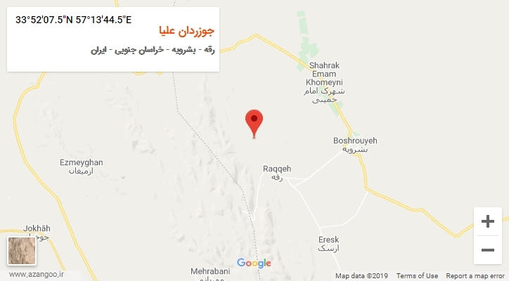 روستای جوزردان علیا بر روی نقشه
