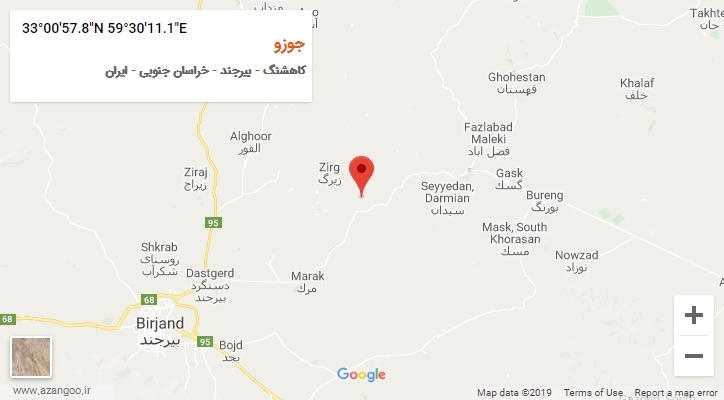 روستای جوزو بر روی نقشه